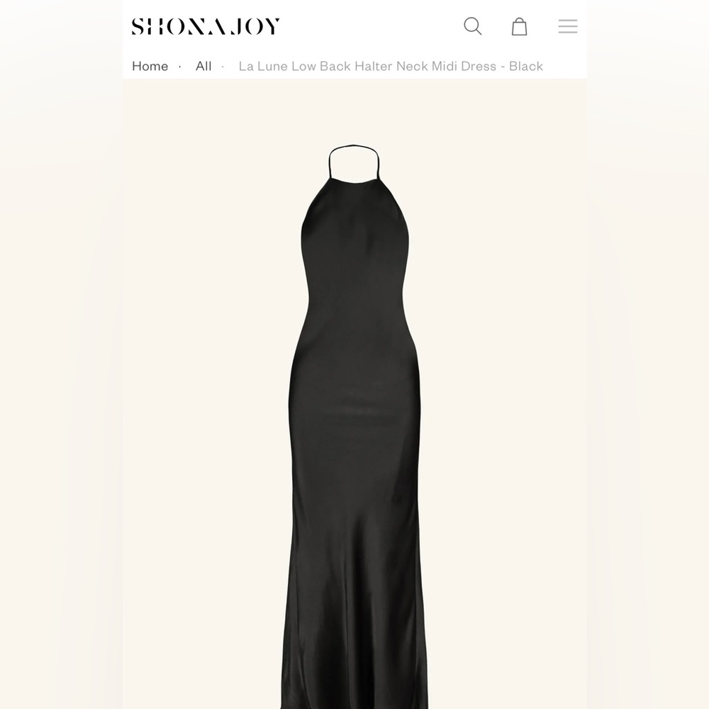 Shona Joy La Lune Low Back Halter Dress - Black